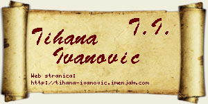 Tihana Ivanović vizit kartica